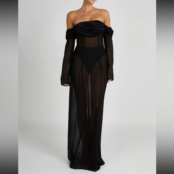 Ivanna off shoulder chiffon maxi dress MESHKI - Picture 2 of 4